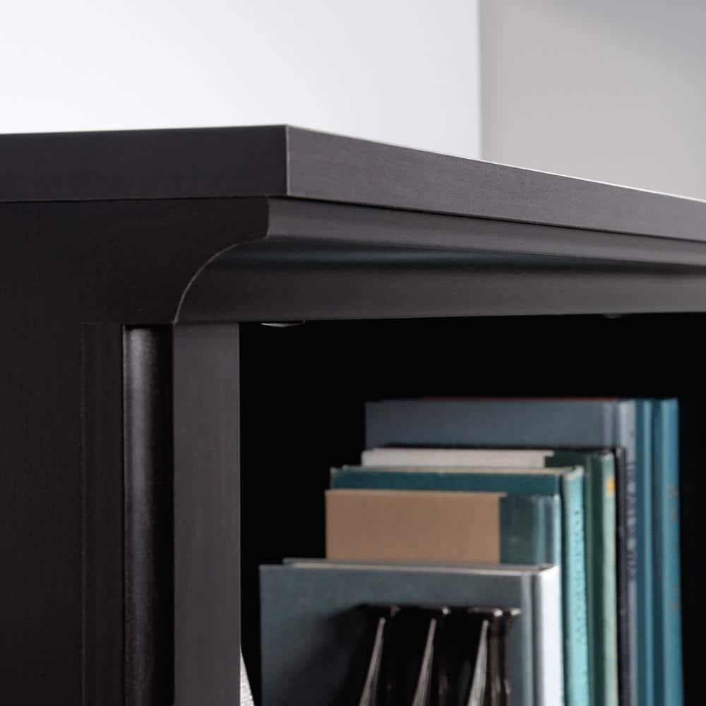 Estate Black Modern Farmhouse 5-Shelf Bookcase with Doors