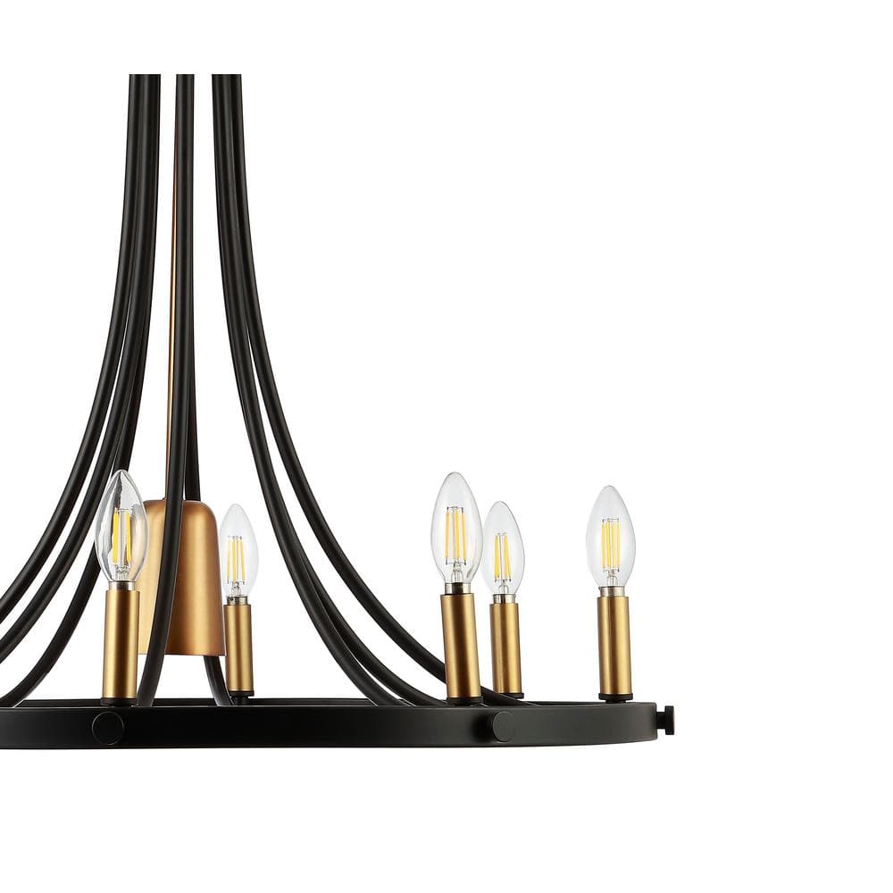 Black Iron Empire Shape Rustic Chandelier Light