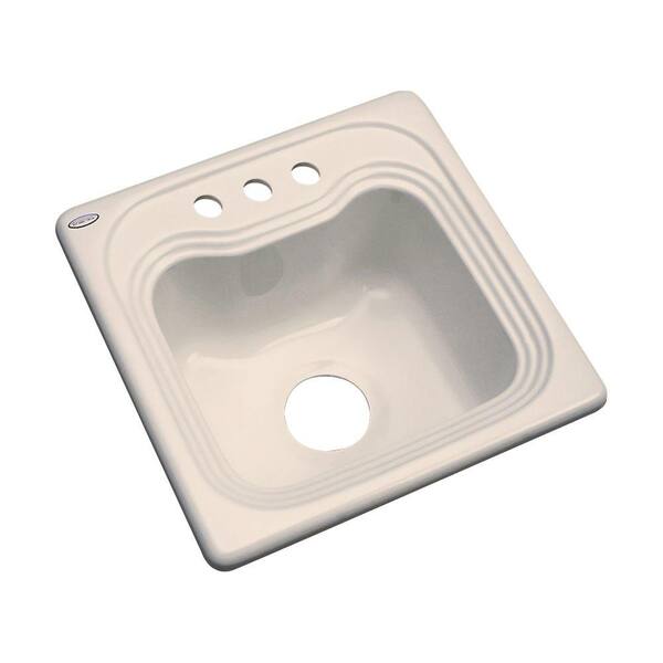Thermocast Oxford Beige Acrylic 16 in. 3-Hole Drop-in Bar Sink in Candle Lyte