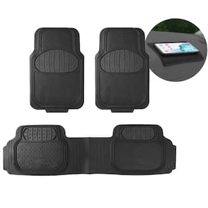 Heavy Duty ClimaProof Trimmable Touchdown Non-Slip Rubber Floor Mats Front 27.5 x 18.5, Rear 52 x 16 inches Full Set