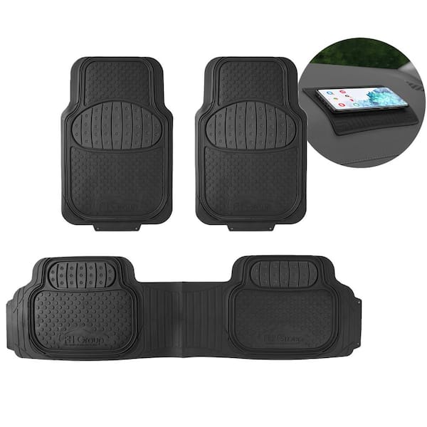FH Group Heavy Duty ClimaProof Trimmable Touchdown Non-Slip Rubber Floor Mats Front 27.5 x 18.5, Rear 52 x 16 inches Full Set