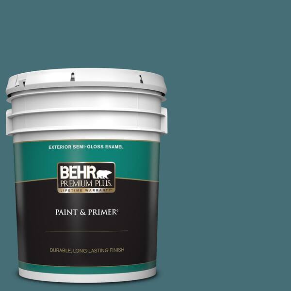 BEHR PREMIUM PLUS 5 gal. #520F-6 Cathedral Semi-Gloss Enamel Exterior Paint & Primer