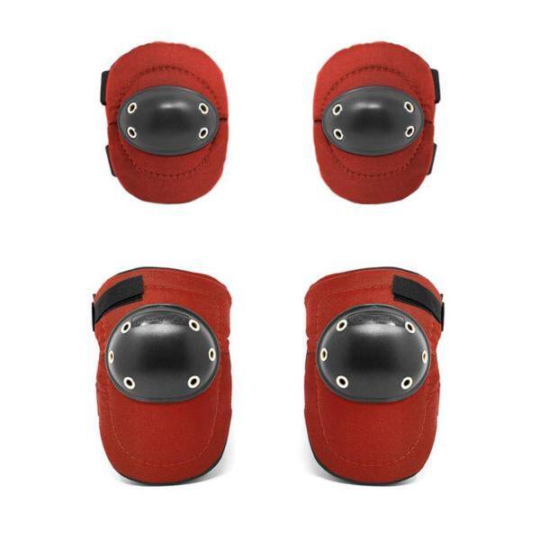Knee Pads Industrial Carpentry Construction Hard Cap Foam Padded Red Pair Safety 