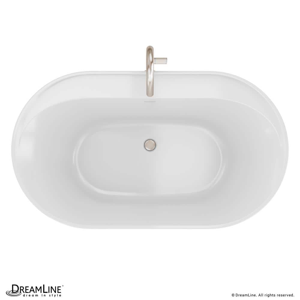 Essence 60-Inch White Acrylic Freestanding Soaking Bathtub