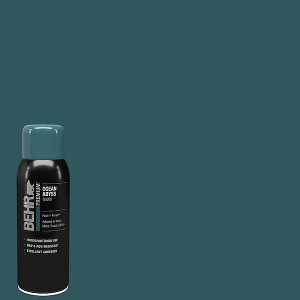 BEHR PREMIUM 12 oz. #MQ6-01 Ocean Abyss Gloss Interior/Exterior Spray Paint and Primer Aerosol