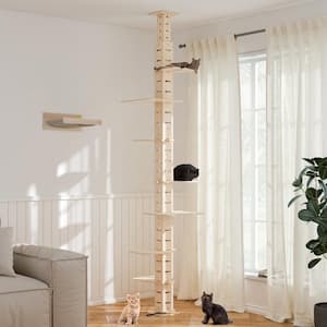 114 in. H Floor-to-Ceiling Cat Tree Climb Tower