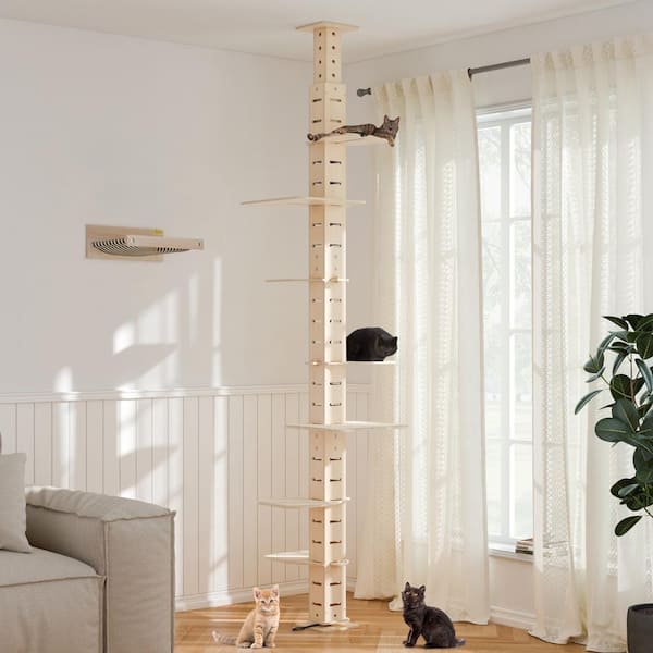 114 in. H Floor-to-Ceiling Cat Tree Climb Tower