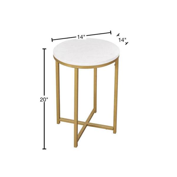 small round marble top accent table