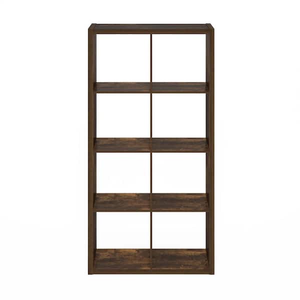 Furinno Cubicle 58 in. Tall Amber Pine Wood 8 Shelf Open Back