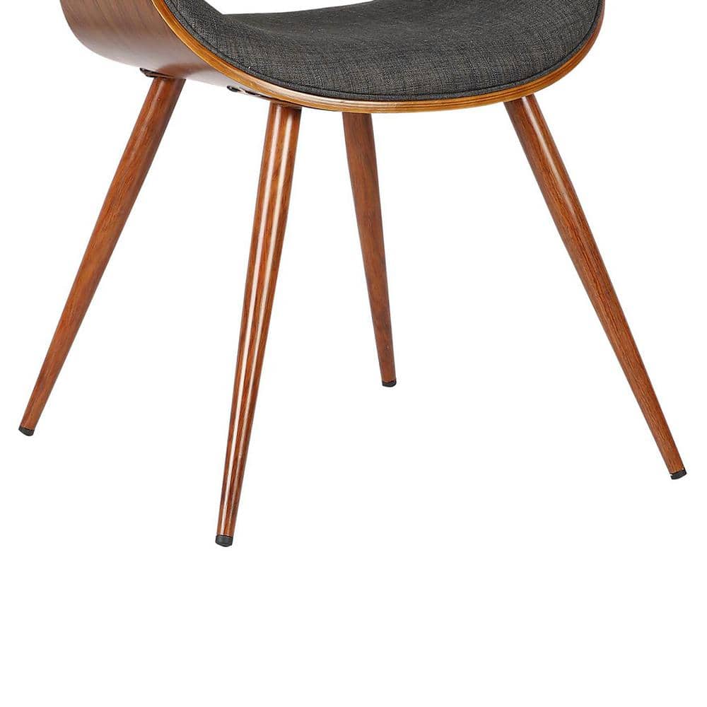 Charcoal Upholstered Faux Leather Mid-Century Modern Side Chair