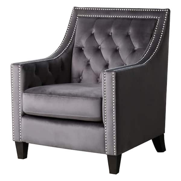 tufted nailhead accent chair