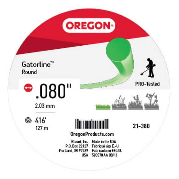 Oregon 0.080 in. Gatorline Round Trimmer Line, 1 lb. (416 ft.) Bulk Donut, Fits Stihl, DeWalt, Ryobi and Greenworks 21-380