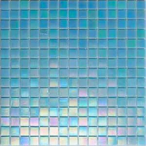 Nacreous 12 in. x 12 in. Glossy Sky Blue Glass Mosaic Wall and Floor Tile (20 sq. ft./case) (20-pack)