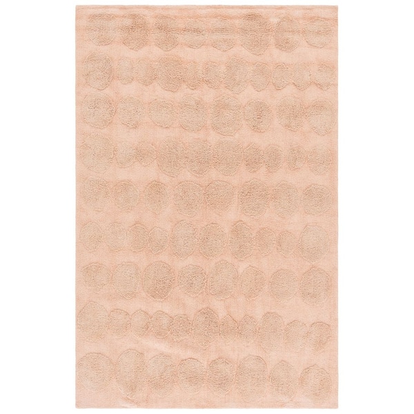 SAFAVIEH Easy Care Pink 4 ft. x 6 ft. Machine Washable High-Low Circle Solid Area Rug
