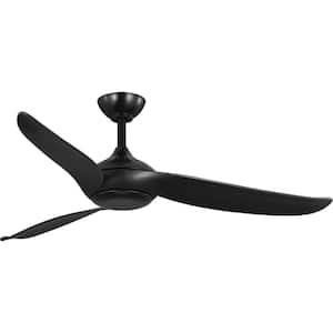 Conte 52 in. Indoor/Outdoor Integrated LED Matte Black Contemporary Ceiling Fan with Remote for Living Room and Bedroom