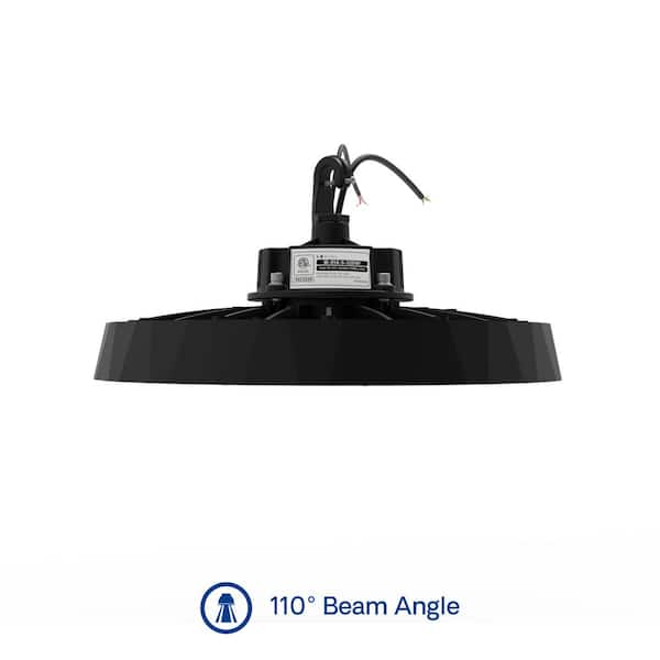 InfiBrite 13.8 in. 5000K Daylight 51,200 Lumens 320-Watt Integrated LED Dimmable Wet Rated Black High Bay Light 100-277 Volt