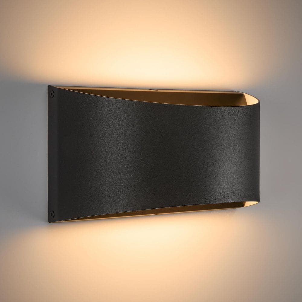 Matte Black Modern Dimmable LED Up/Down Outdoor Wall Sconce