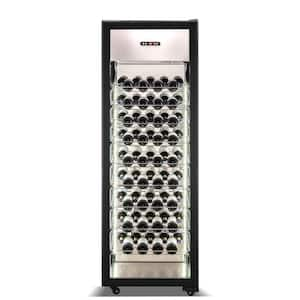 25.59 in 81 Bottle Single Zone Beverage and Wine Cooler in Stainless steel