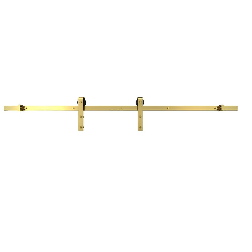 Colonial Elegance 78 In Brushed Gold Barn Door Roller System Sb78rr Bg