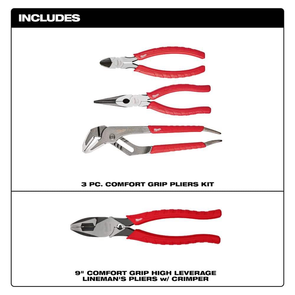 Milwaukee Pliers Kit (4-Piece) 48-22-6331-48-22-6100