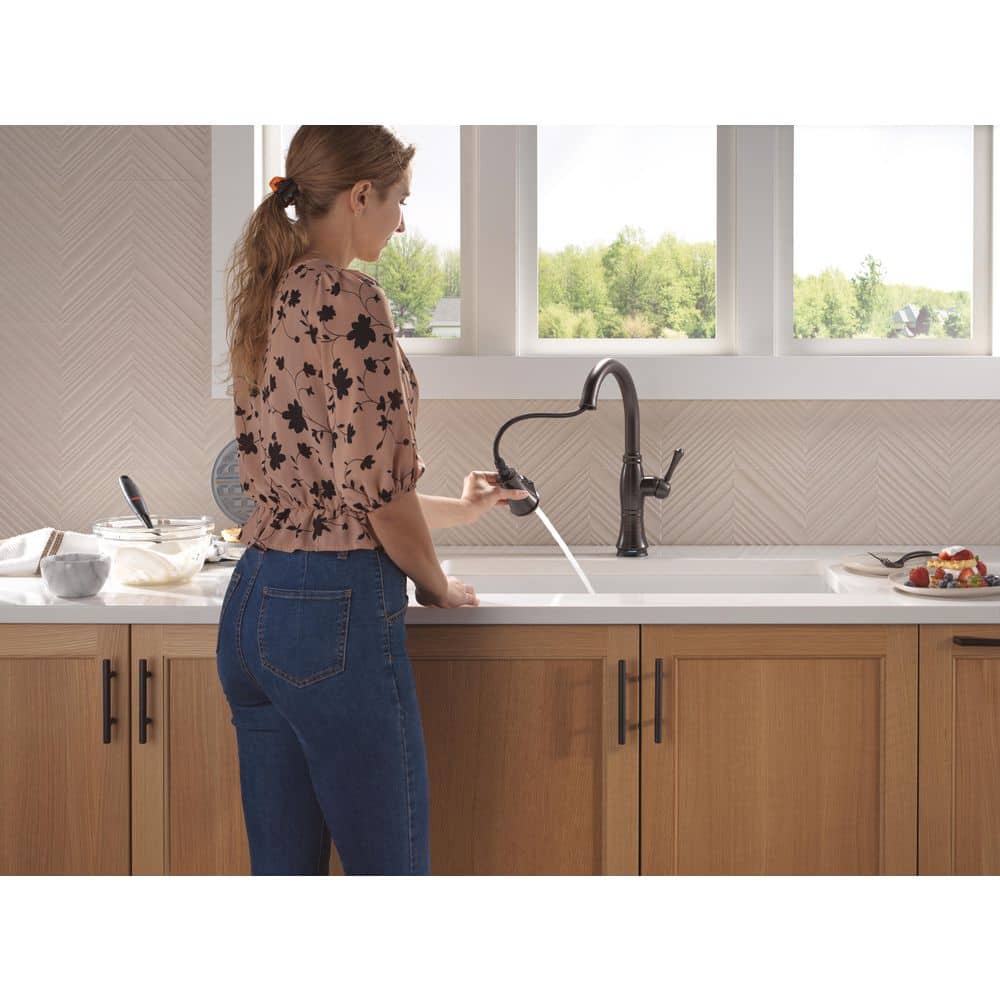 Venetian Bronze 16" Touchless Pull Down Kitchen Faucet with Ceramic Disc Valve