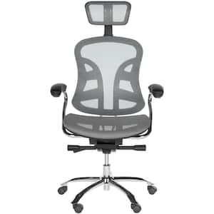 Jarlan Gray/Silver Swivel Office Chair