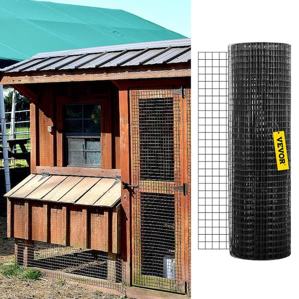 Hardware Cloth 1 in. Mesh 24 in. x 50 ft. Galvanized Steel Vinyl Coated 16 gal. Chicken Wire for Garden Fencing