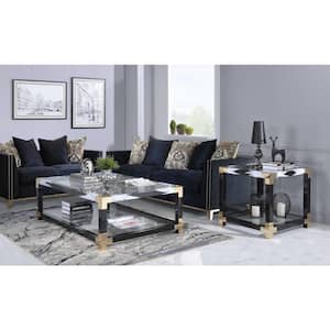 Mariana 54 in. Rectangle Glass Black Coffee Table