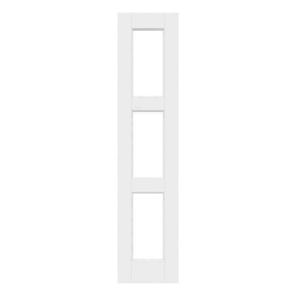 ARK DESIGN 18 in. x 80 in. 3 Lite Clear Glass White Solid Core Composite Primed Standard Interior Door Slab