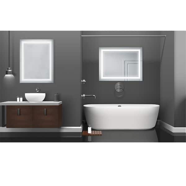 LIGHTSMAX Fogless Bathroom Mirror with Removable Wall Adhesive