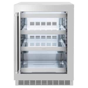 Touchstone 24 in. Single Zone 151-Can Beverage Fridge with Glass Door in Stainless Steel