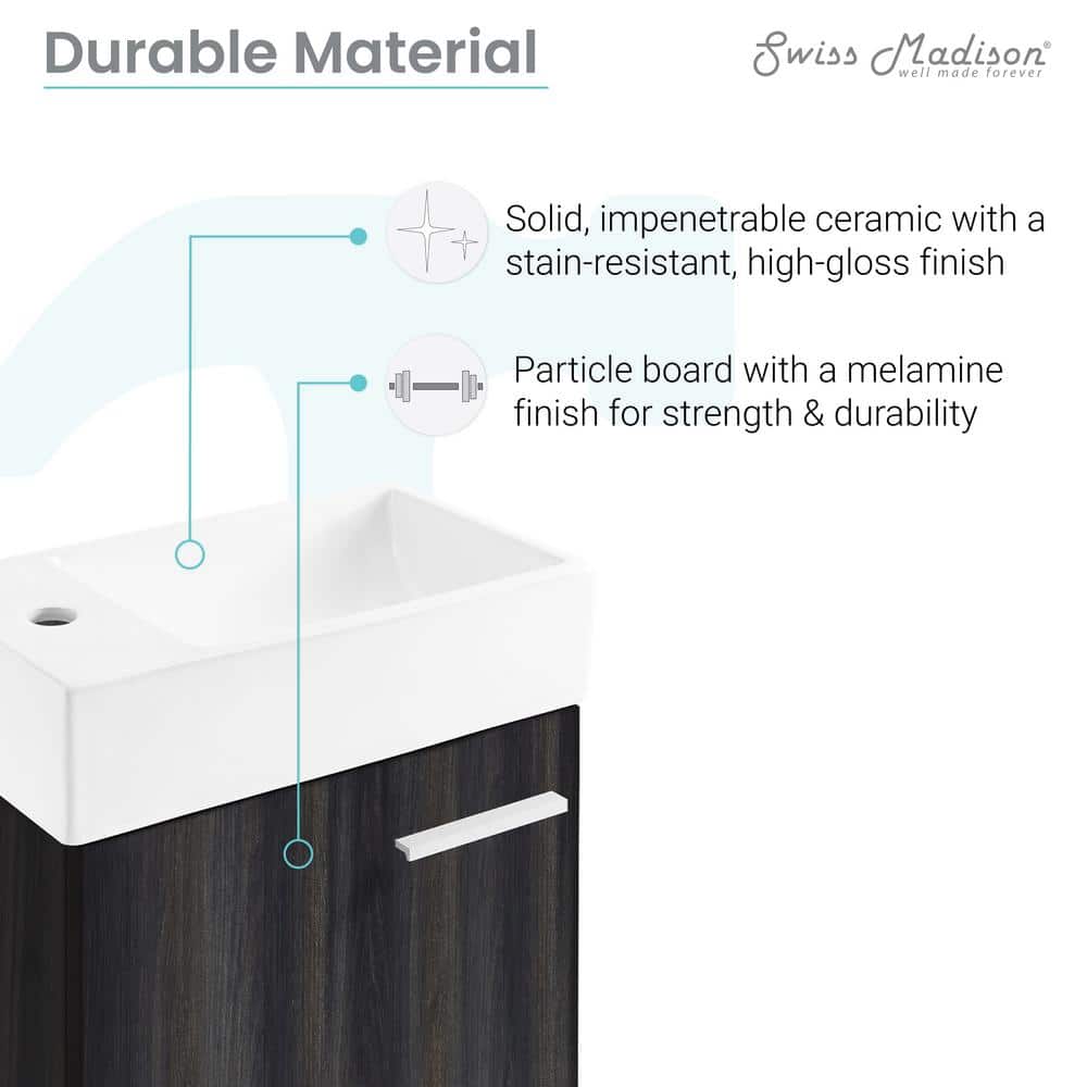 Colmer 18" Black Single Cabinet Bathroom Vanity