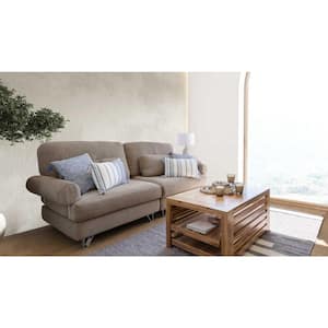 Transformer Couch 98 in. Pearl Polyester Loveseat with Washable Covers Modular Sofa