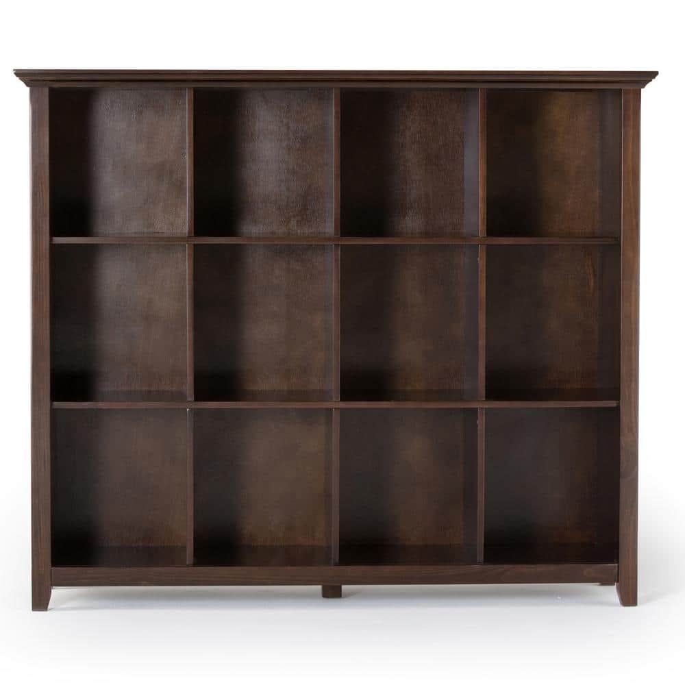 Brunette Brown Solid Wood 12-Cube Storage Unit