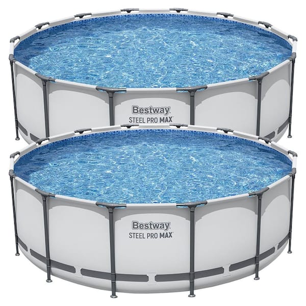 Steel Pro MAX 14 ft. x 48 in. Round Above Ground Pool, 2 Pack