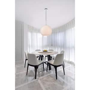 Timeless Home Blake 1-Light Chrome Pendant with Frosted Glass Shade