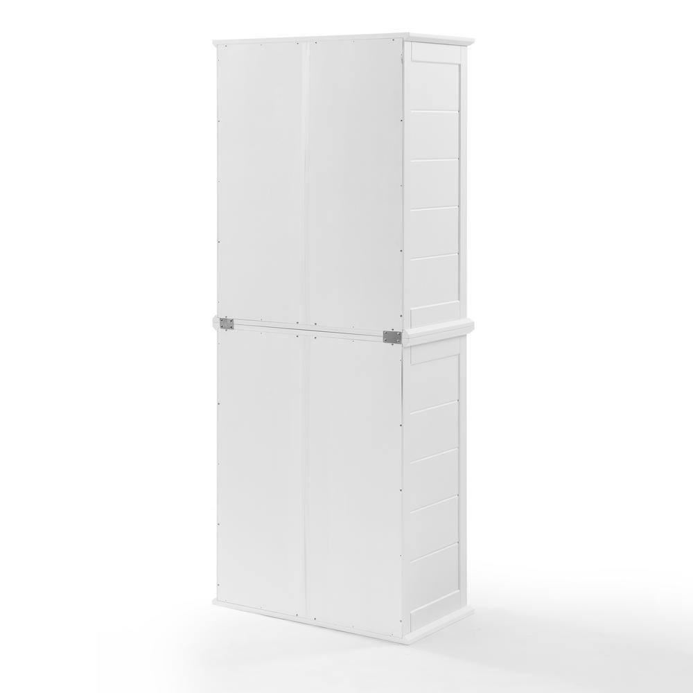 Bartlett Tall White MDF Freestanding Storage Pantry with Adjustable Shelves