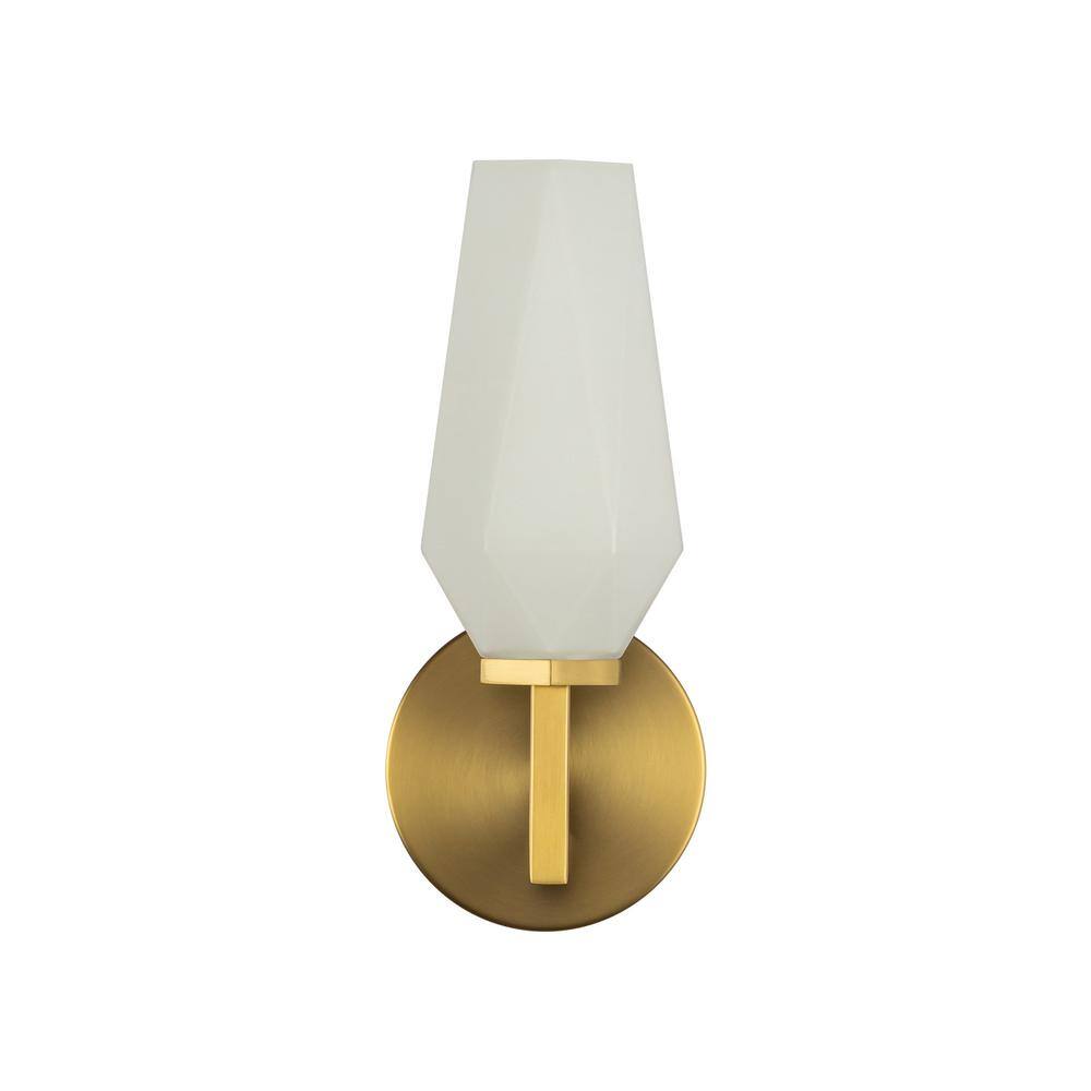 Krysta 20.5" Brushed Gold and Opal Glass Vanity Light