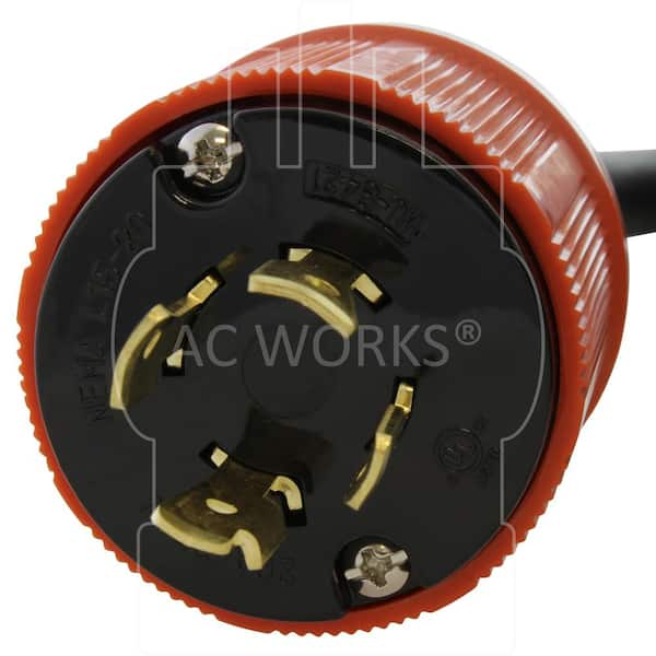 AC WORKS 50ft NEMA L14-20 Cord 50-ft 12/4-Prong Indoor/Outdoor Soow Heavy  Duty Locking Extension Cord in the Extension Cords department at