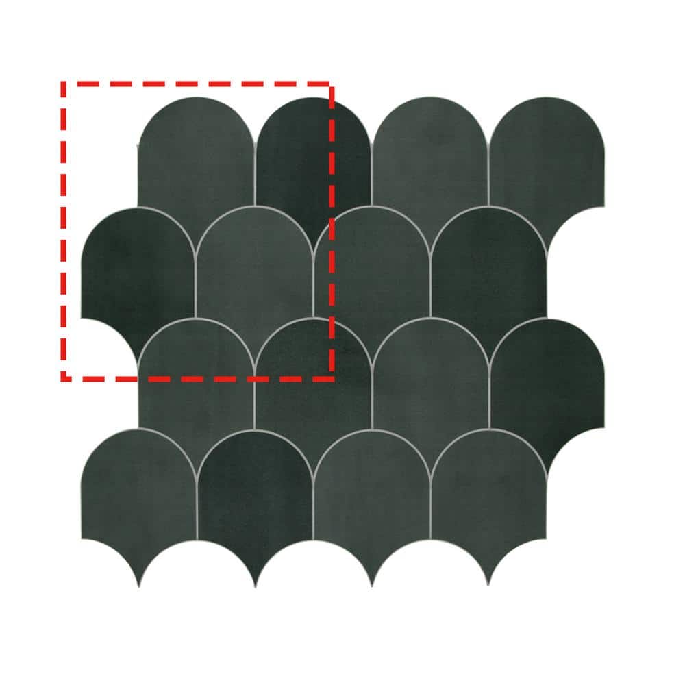 Fish Scales Green 6 in. x 6 in. Peel and Stick Backsplash Handmade Looks Stone Composite Tile (0.25 sq. ft.) price history on PriceWatchPro