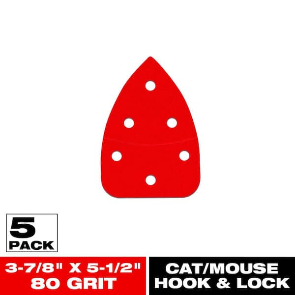 3-7/8 in. x 5-1/2 in. 80-Grit CAT/Mouse Hook and Lock Detail Sanding Sheets
