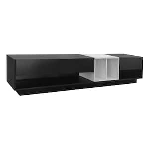 Functional 74.8 in. Black TV Cabinet TV Stand Fits TVs up to 80 in. with Versatile Compartment and 3-Drawers