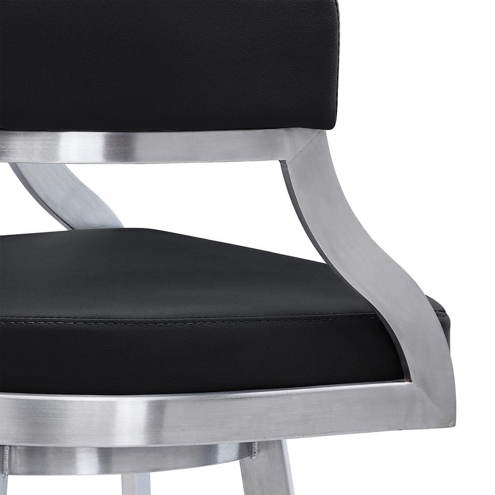 Saturn 30" Contemporary Black Metal Swivel Bar Stool