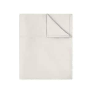 1-Piece Ivory, Solid 100% Organic Cotton Sheets, Twin (74 in. x 105 in.), Smooth and Breathable, Super Soft, Flat Sheet