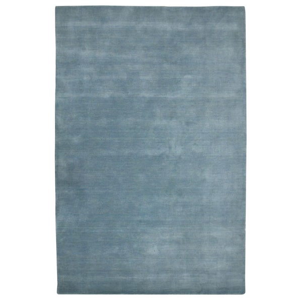 5 ft. x 8 ft. Light Blue Wool Hand Woven Area Rug