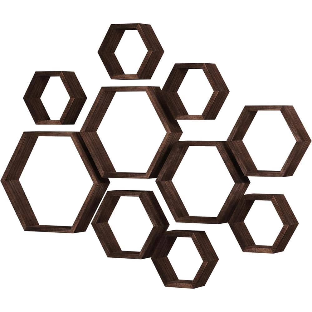 14.1 in. W x 3.1 in. D Brown Wood Floating Shelves Decorative Wall Shelf