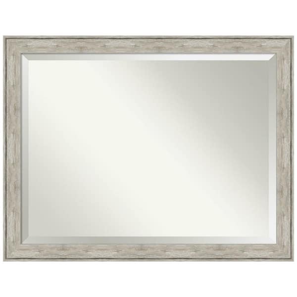 Amanti Art Crackled Metallic 45 in. H x 35 in. W Framed Wall Mirror