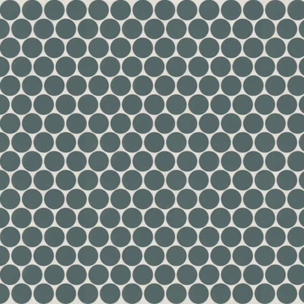 Marin 3/4 in. Penny Round Matte Porcelain Mosaic in Ocean Teal (9.87 sq. ft. /Case)