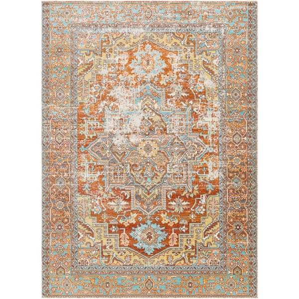 Nash Camel 8 ft. 10 in. x 12 ft. Medallion Indoor/Outdoor Patio Area Rug