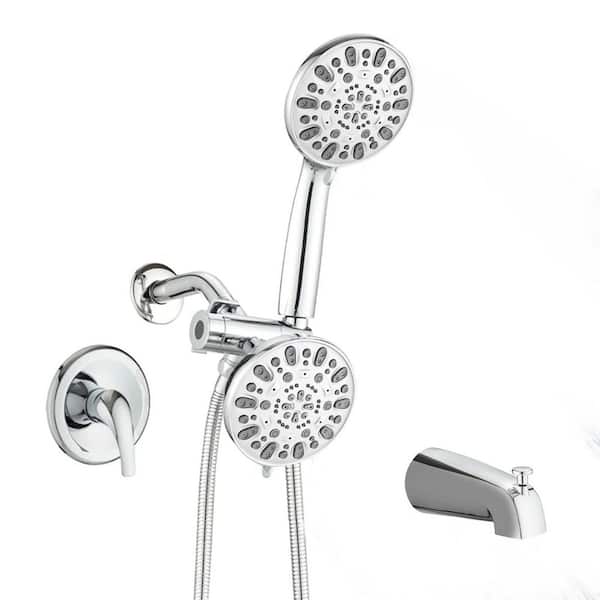 Single Handle 7-Spray Tub and Shower Faucet 1.8 GPM in. Chrome Valve Included